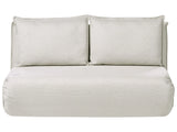 Sofa Bed Off-White Faux Linen Upholstery 2 Seater Armless with Extra Cushions Kids Sofa Modern Style Living Room Kids Bedroom Beliani