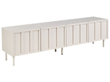 TV Stand Light Beige MDF 4 Door Cabinet Metal Legs Cashmere Modern Design Bedroom Beliani