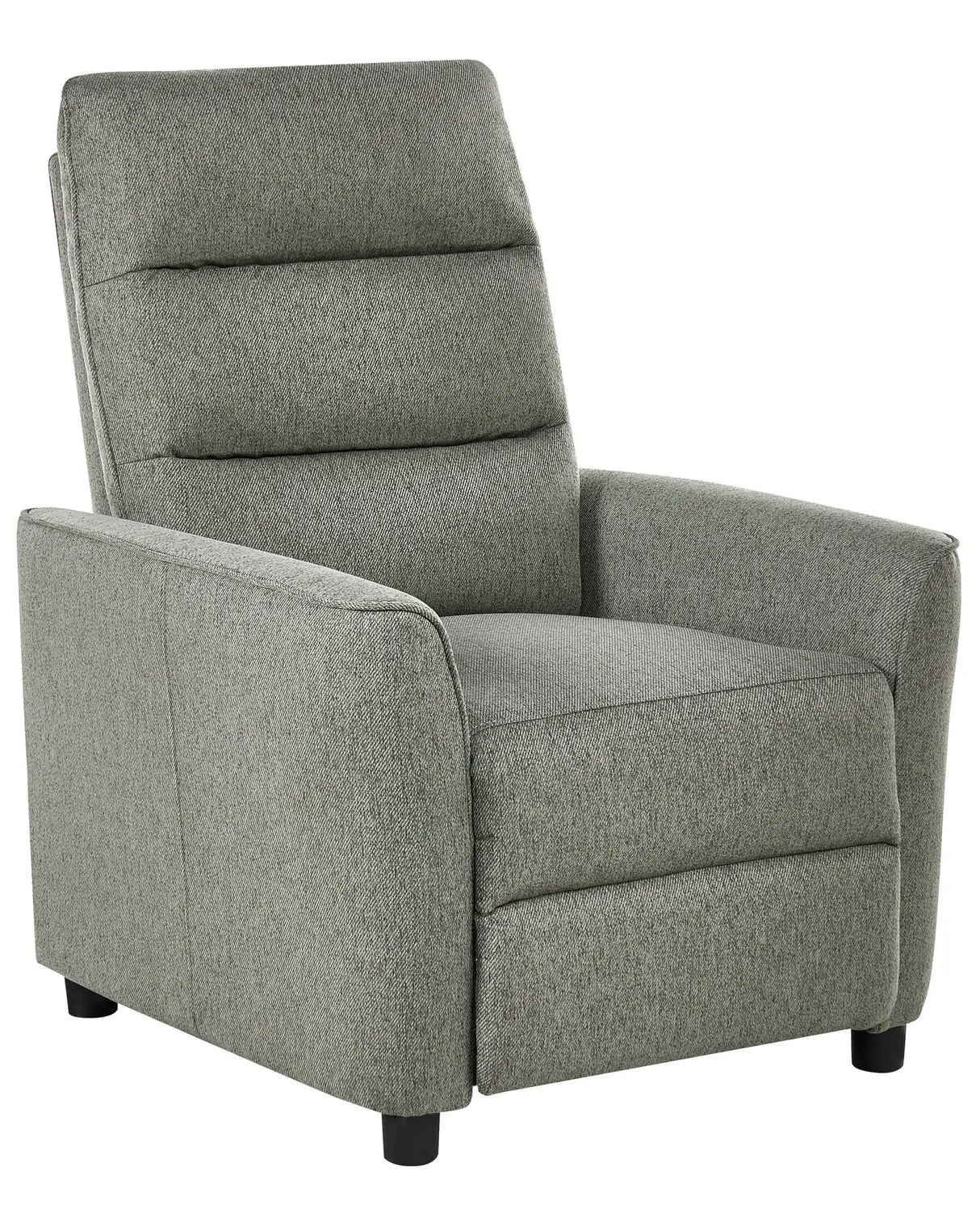 Recliner Chair Light Green Fabric Upholstery Push-Back Manually Adjustable Back and Footrest Retro Design Armchair Beliani