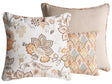 Set of 3 Scatter Cushions Multicolour Cotton Fabric Oriental Leaves Pattern 45/30 x 45/50 cm Throw Pillow Beliani