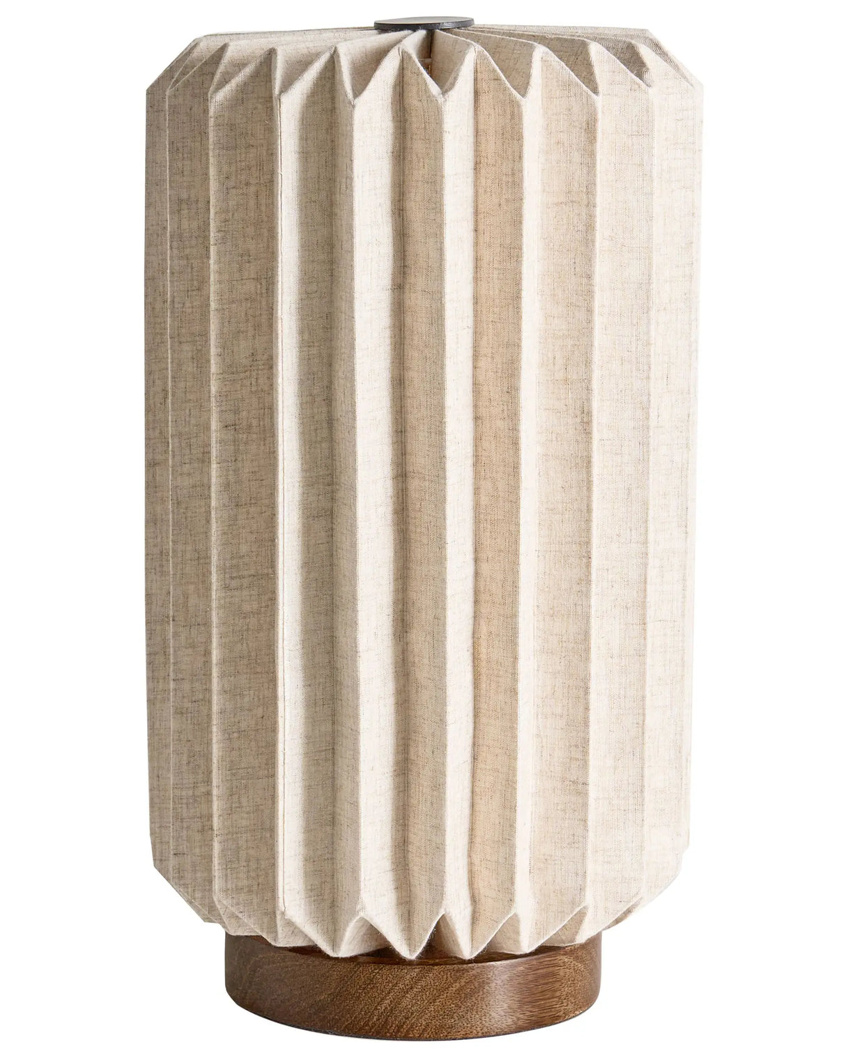 Table Lamp Beige Paper Cotton Mango Wood Living Room Bedroom Modern Contemporary Beliani