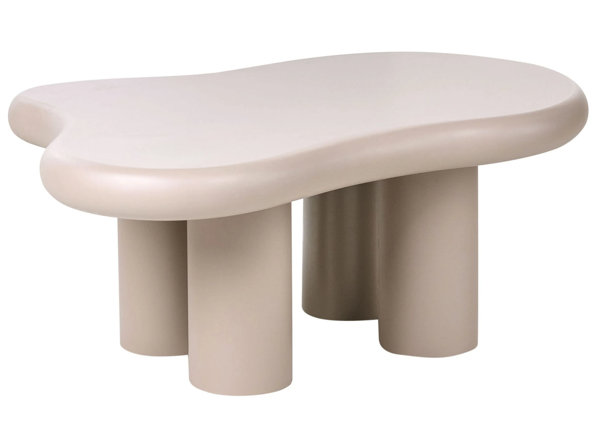 Coffee Table Taupe MDF 100 x 70 Oval Top Shape Living Room Modern Minimalist Beliani