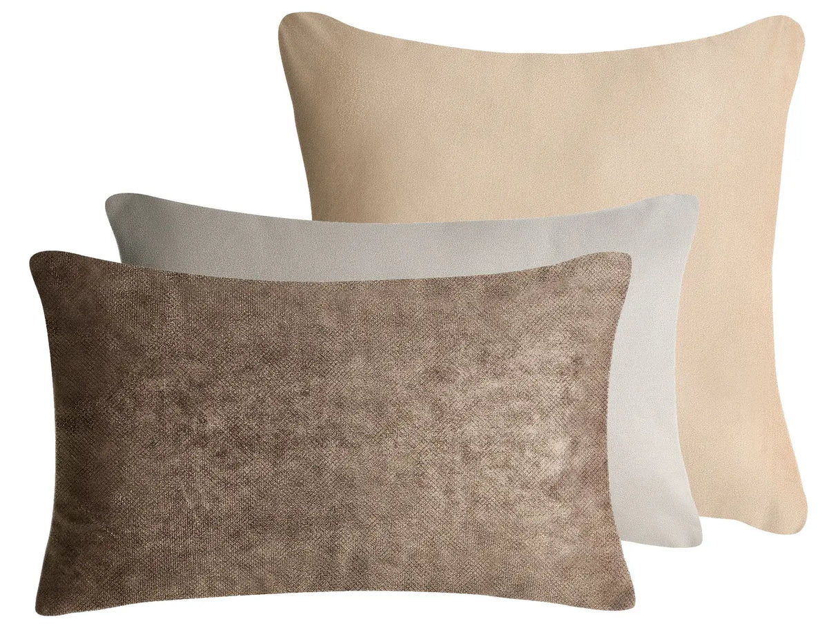 Set of 3 Scatter Cushions Multicolour Velvet Fabric 45/30 x 45/50 cm Throw Pillow Beliani