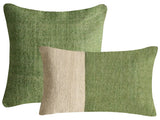 Set of 2 Scatter Cushions Green Cotton Fabric 45/30 x 45/50 cm Throw Pillow Beliani