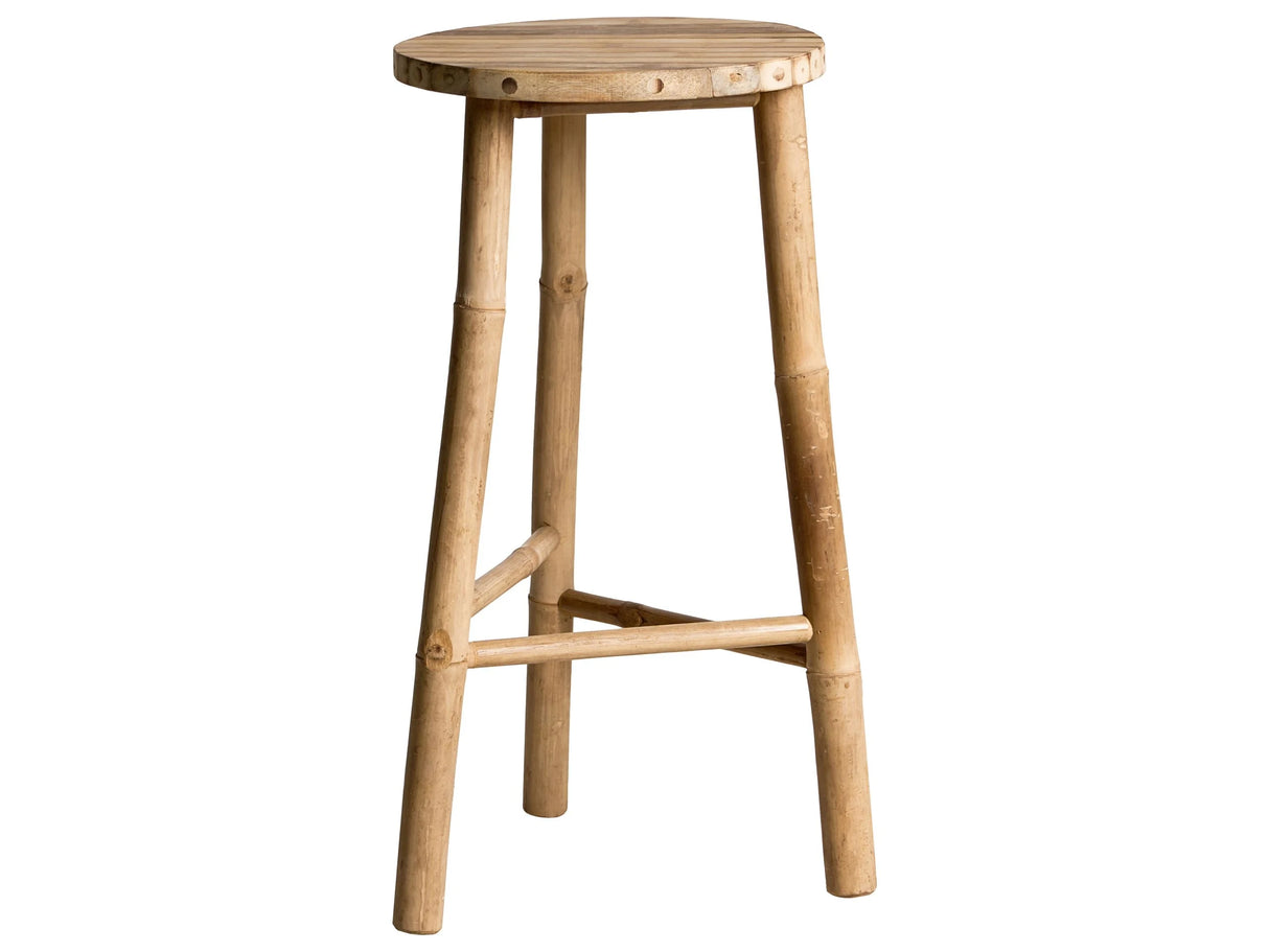 Bathroom Stool Natural Bamboo Side Table Decorative Tripod Modern Scandinavian Style Beliani