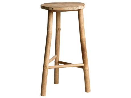 Bathroom Stool Natural Bamboo Side Table Decorative Tripod Modern Scandinavian Style Beliani