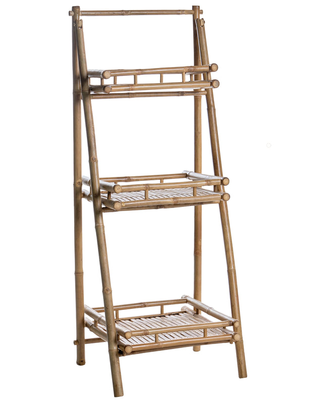 Shelving Unit Natural Bamboo Bathroom Storage 3 Shelves Folding Decorative Modern Scandinavian Style Beliani