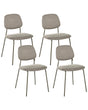 Set of 4 Dining Chairs Taupe Polyester Armless Iron Legs Protective Caps Modern Minimalism Design Dining Room Seating Beliani