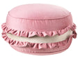 Pouffe Pink Velvet 50 x 50 x 30 cm Macaron Pouffe Round Decorative Seat Modern Style Living Room Bedroom Beliani
