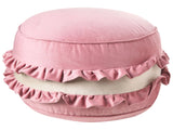 Pouffe Pink Velvet 50 x 50 x 30 cm Macaron Pouffe Round Decorative Seat Modern Style Living Room Bedroom Beliani