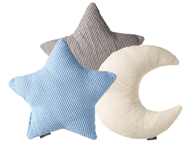 Set of 3 Scatter Cushions Multicolour Corduroy Kids Pillows 35 x 30 cm 35 x 35 cm Decoration Accessory Kids Room Beliani