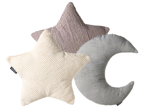 Set of 3 Scatter Cushions Multicolour Corduroy Kids Pillows 35 x 30 cm 35 x 35 cm Decoration Accessory Kids Room Beliani
