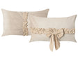 Set of 2 Scatter Cushions Light Beige Velvet Bow Motif 50 x 30 cm Decoration Accessory Beliani