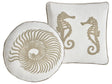 Set of 2 Scatter Cushions White Cotton Fabric Animal Pattern 45/45 x 45/45 cm Throw Pillow Beliani
