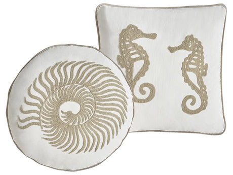 Set of 2 Scatter Cushions White Cotton Fabric Animal Pattern 45/45 x 45/45 cm Throw Pillow Beliani