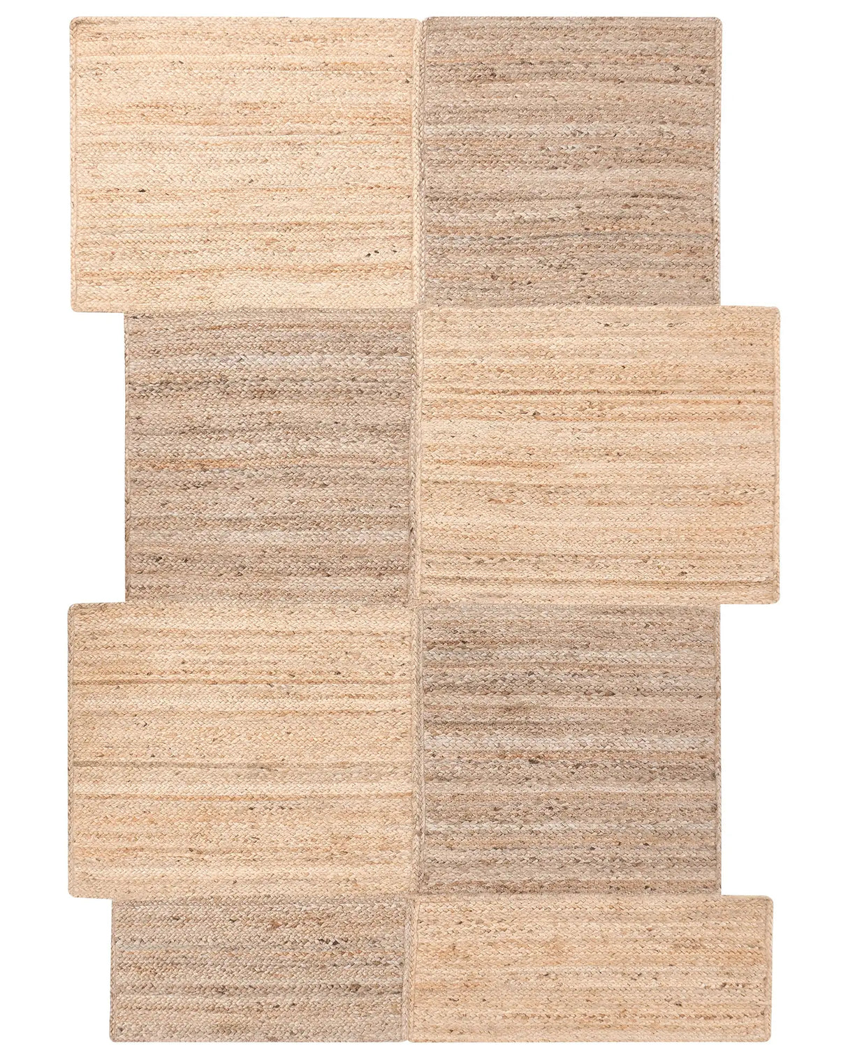 Area Rug Beige Jute 160 x 230 cm Asymmetrical Braided Rustic Style Living Room Bedroom Beliani