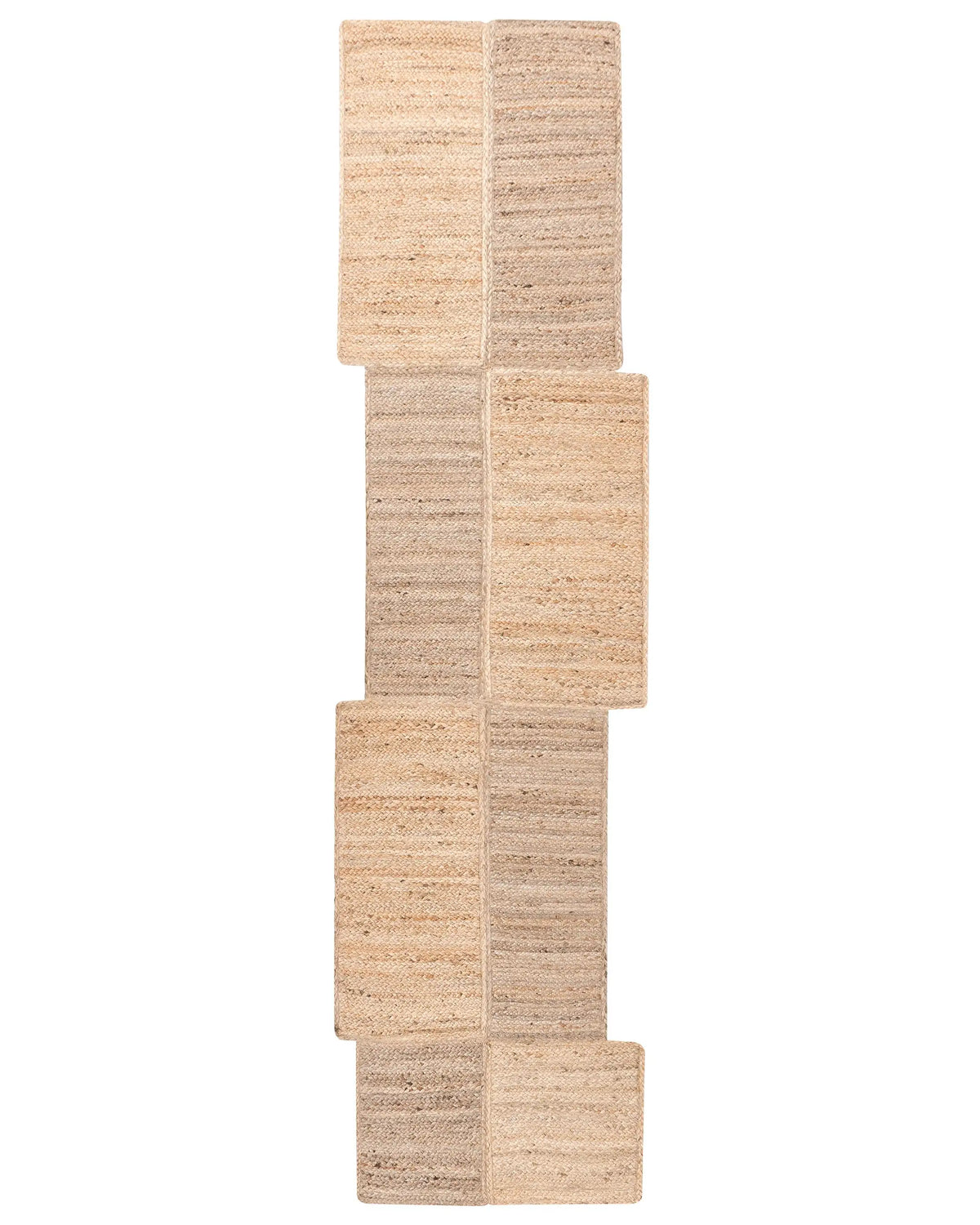 Runner Rug Beige Jute 80 x 300 cm Asymmetrical Braided Rustic Style Hallway Bedroom Beliani