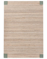 Area Rug Beige and Green Jute 160 x 230 cm Rectangular Woven Rustic Style Living Room Bedroom Beliani