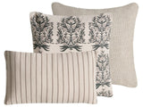 Set of 3 Scatter Cushions Beige Cotton Fabric Floral Pattern 45/30 x 45/50 cm Throw Pillow Beliani
