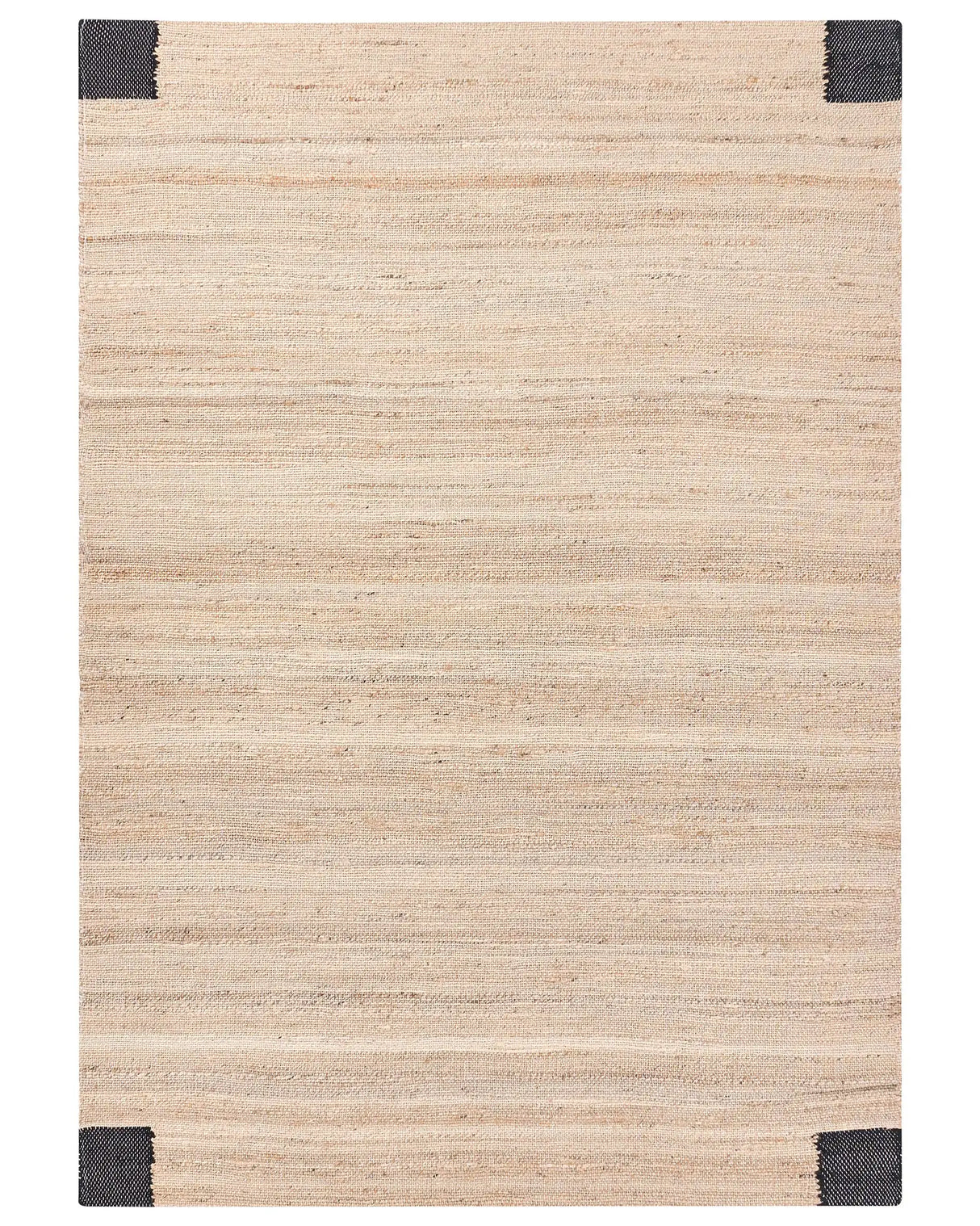 Area Rug Beige and Black Jute 160 x 230 cm Rectangular Woven Rustic Style Living Room Bedroom Beliani