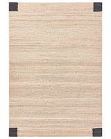 Area Rug Beige and Black Jute 160 x 230 cm Rectangular Woven Rustic Style Living Room Bedroom Beliani