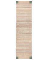 Runner Rug Beige and Green Jute 80 x 300 cm Rectangular Woven Rustic Style Hallway Bedroom Beliani