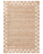 Area Rug Light Beige Jute Cotton 160 x 230 cm Rectangular Woven Rustic Style Living Room Bedroom Checkered Border Beliani