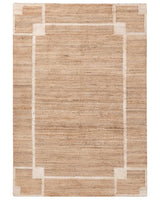 Area Rug Light Beige Jute 160 x 230 cm with Pattern Rectangular Woven Rustic Style Living Room Bedroom Beliani