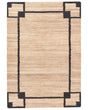 Area Rug Beige and Black Jute 160 x 230 cm with Pattern Rectangular Woven Rustic Style Living Room Bedroom Beliani