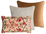 Set of 3 Scatter Cushions Multicolour Cotton Fabric Floral Pattern 45/30 x 45/50 cm Throw Pillow Beliani