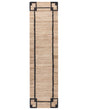 Runner Rug Beige and Black Jute 80 x 300 cm with Pattern Rectangular Woven Rustic Style Living Room Bedroom Beliani