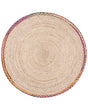 Area Rug Multicolour Jute  120 cm Round Colourful Border Braided Living Room Bedroom Beliani