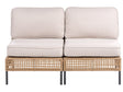 Outdoor Sofa Light Beige PE Rattan 2 Seater Metal Frame with Seat Backrest Cushions Water-repellent Olefin Modern Style Garden Patio Terrace Beliani