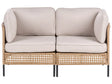 Outdoor Sofa Light Beige PE Rattan 2 Seater Metal Frame with Seat Backrest Cushions Water-repellent Olefin Modern Style Garden Patio Terrace Beliani