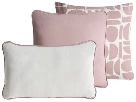Set of 3 Scatter Cushions Pink Cotton Fabric 45/30 x 45/50 cm Throw Pillow Beliani