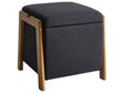 Pouffe Black Fabric Upholstery with Storage Accessory Living Room Bedroom Glam Retro Beliani
