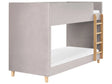 Single Size Bunk Bed Light Grey Velvet Upholstered Poplar Wood Ladder 3ft High Sleeper Children Kids Bedroom Beliani