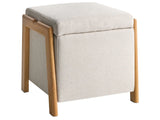 Pouffe Light Beige Fabric Upholstery with Storage Accessory Living Room Bedroom Glam Retro Beliani