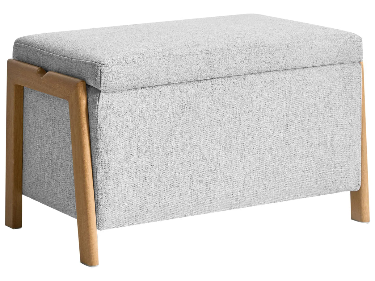 Storage Bench Light Grey Fabric Upholstery Modern Design Glam Style Living Room Bedroom Beliani