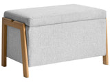 Storage Bench Light Grey Fabric Upholstery Modern Design Glam Style Living Room Bedroom Beliani