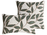 Set of 2 Scatter Cushions White and Green Cotton Fabric 45/30 x 45/50 cm Throw Pillow Beliani