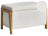 Storage Bench White Boucle Upholstery Modern Design Glam Style Living Room Bedroom Beliani