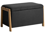 Storage Bench Black Fabric Upholstery Modern Design Glam Style Living Room Bedroom Beliani