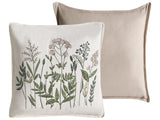 Set of 2 Scatter Cushions White and Beige Cotton Fabric Floral Pattern 45 x 45 cm Throw Pillow Beliani