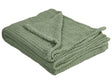 Bedspread Green Cotton 220 x 240 cm Waffle Pattern Bed Throw Living Room Bedroom Texiles Beliani