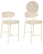 Set of 2 Bar Chairs Light Beige Boucle Armless Iron Legs Protective Caps Retro Design Dining Room Seating Beliani