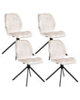 Set of 4 Dining Chairs Light Beige Velvet Black Iron Legs 180 Swivel Modern Upholstered Chairs Beliani