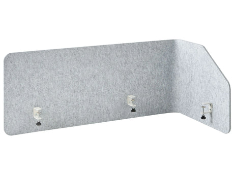Corner Desk Screen Light Grey PET Board Steel Mounting Camps 120 x 60 x 50 cm Acoustic Screen Modular Home Office Beliani