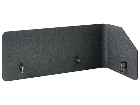 Corner Desk Screen Dark Grey PET Board Steel Mounting Camps 120 x 60 x 50 cm Acoustic Screen Modular Home Office Beliani