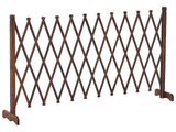 Garden Divider Trellis Dark Brown Fir Wood Privacy Screen Extendable Folding Beliani